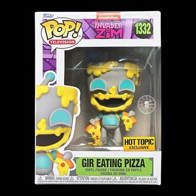 Funko Pop + Protector! TV #1332 Invader Zim GIR Eating Pizza (HT
