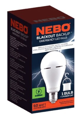 NEBO Blackout Backup Notfall LED ersetzt normale E27 Schraubbirne (UK) Brandneu in Box