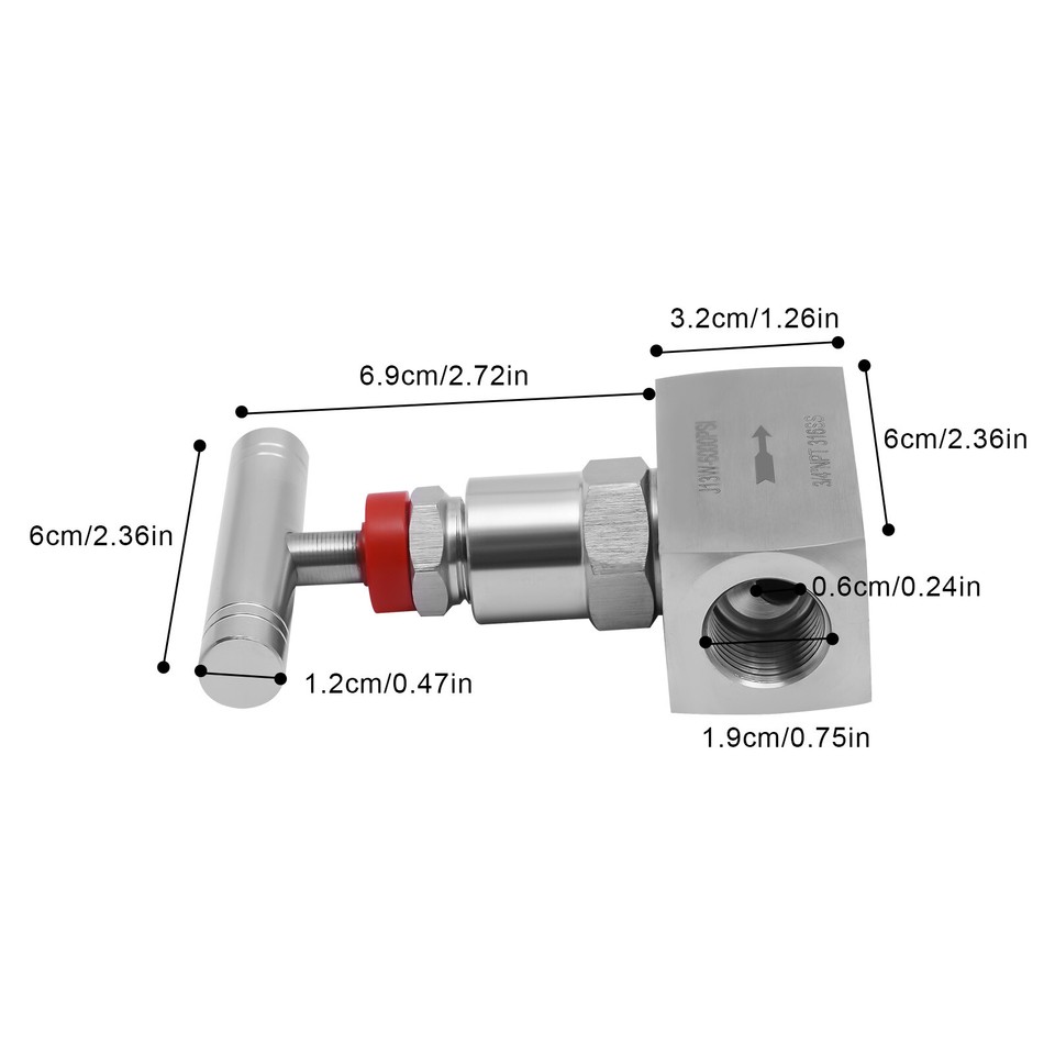 Straight Needle Valve 3 4 6 000 PSI 316 Stainless Steel 30 40 Mpa straight-needle-valve-3-4-6-000-psi-316-stainless-steel-30-40-mpa