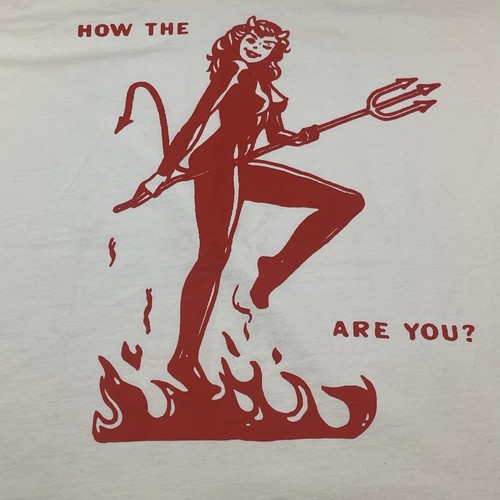 LUCKY BRAND HOW THE HELL ARE YOU? DEVIL PIN UP GIRL TEE T SHIRT Mens XXL - Picture 2 of 4