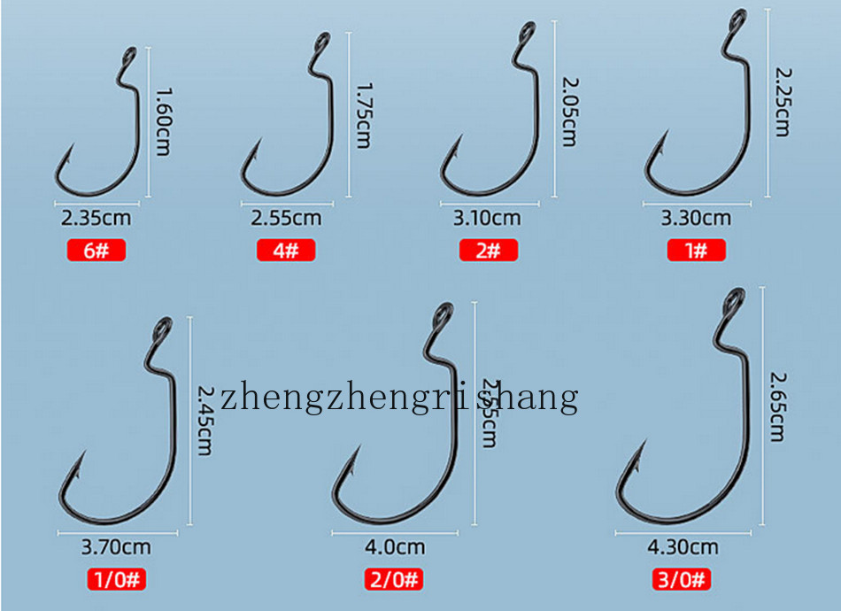 25-Pack Of VMC 7311 FGWG 2/0 Wide Gap Worm Hooks - Black Nickel For Bass & Carp