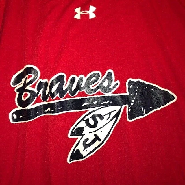 Atlanta Braves - Under Armour - Mens Red T-shirt Heat Gear Size M