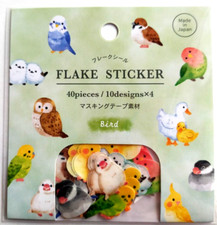 Cute Birds Flake seal stickers 10 designs 40 pieces Japan Kawaii