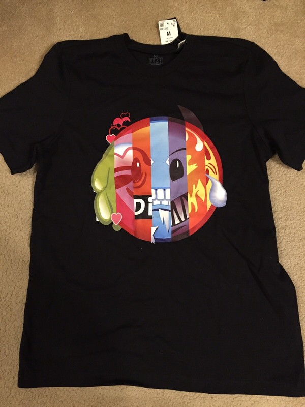 **BRAND NEW** Men Adidas Big Mood Tele Emoji Crew Neck T-shirt Black Sz Med