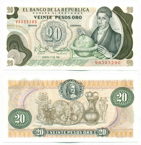 COLOMBIA NOTE 20 PESOS 01.01.1981 P 409d