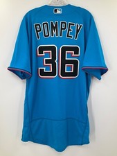 TRISTAN POMPEY #36 MIAMI MARLINS NIKE GAME USED JERSEY SPRING TRAINING SIZE: 46