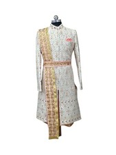 CREAM MAHARAJA WEDDING SHERWANI FOR GROOM