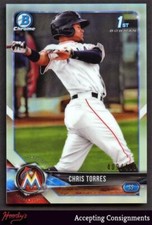 2018 Bowman Chrome Prospects Refractors #BCP207 Chris Torres 409/499 RC