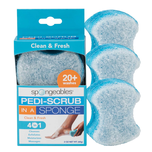 Spongables Pedi Scrub Foot Exfoliating 20+ Wash Sponge, Clean & Fresh, 3 Count - Bild 11 von 12