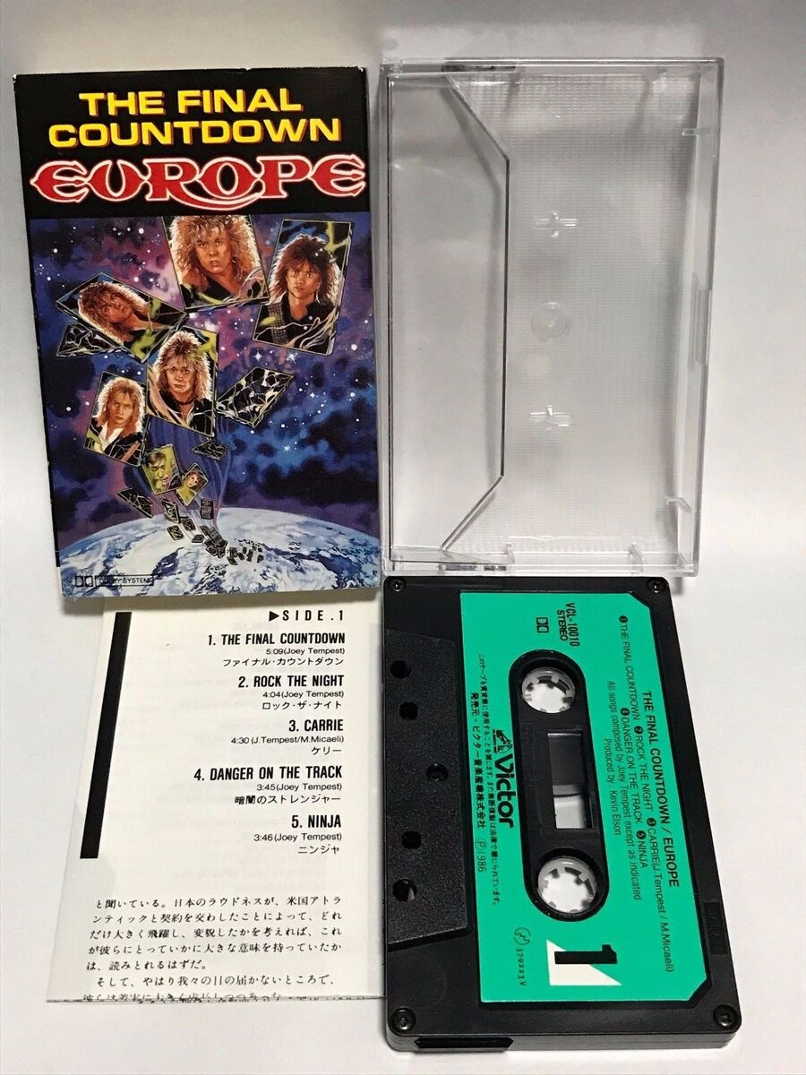 Europe The Final Countdown Japan Cassette Tape VCL-10010 Joey Tempest John  Norum