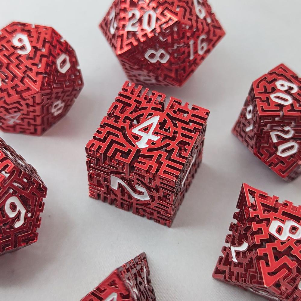 7Pcs New Polyhedral Metal Dice Set Table Games Accessory For D&d DND