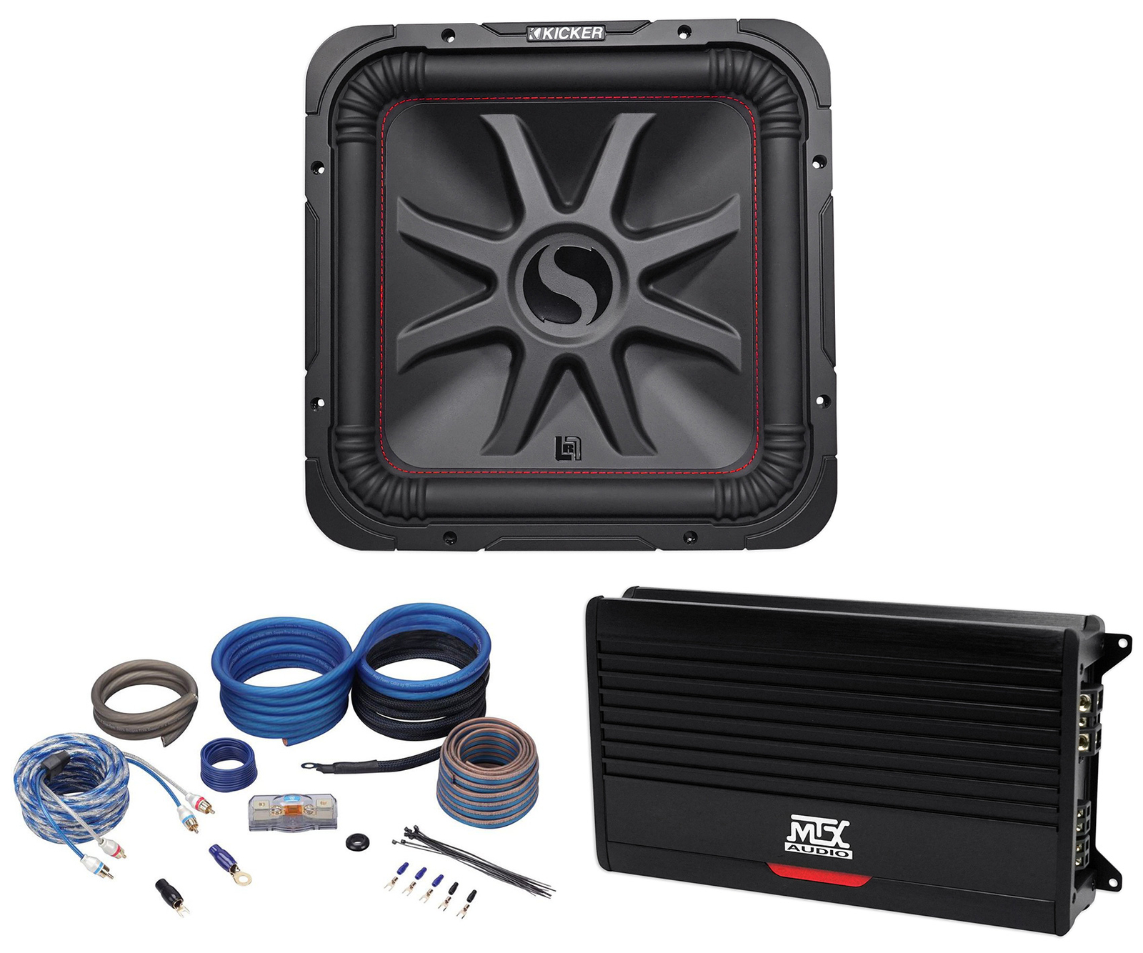 KICKER 45L7R152 15" 1800 Watt L7R Car Subwoofer+MTX Amplifier+Amp Kit L7R152