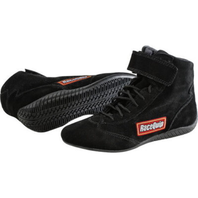 RaceQuip SFI 3.3/5 Fire-Rated Racing Driving Shoes (Size 12) Mid-Top Black