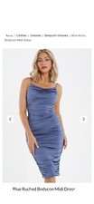 Quiz Blue Ruched Bodycon Midi Dress
