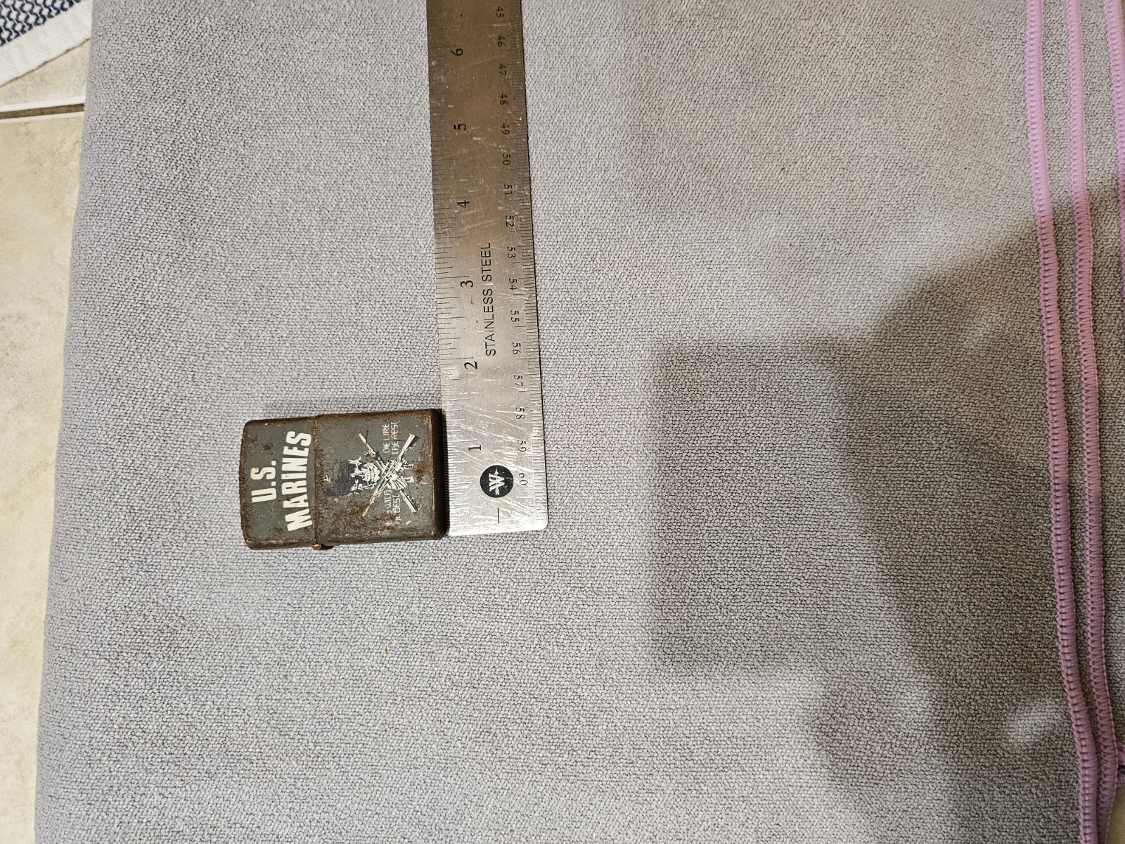 Vintage US Marine Cigarette Lighter Skull And Bones