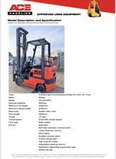 Compact Nissan 1.5t Gas Forklift Hire-&pound;59.99pw Buy-&pound;6995 HP-&pound;53.50pw AH1511