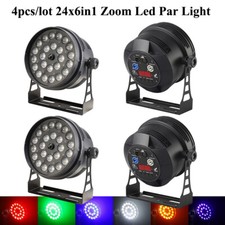 BECEN 4pcs 24x6IN1 Zoom LED Par Light 15-60 degree 11CH Powercon DJ Stage Lights