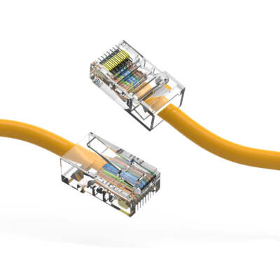 75Ft CAT5E UTP Ethernet Network Non Booted Cable Yellow