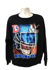 Vintage Lee sport Denver Broncos NFL Football Black Pullover Sweatshirt Men s L