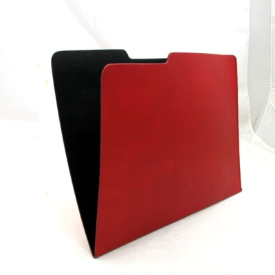 File Folder Leather Graphic Image Made in America RED w Black - Image 1 of 4