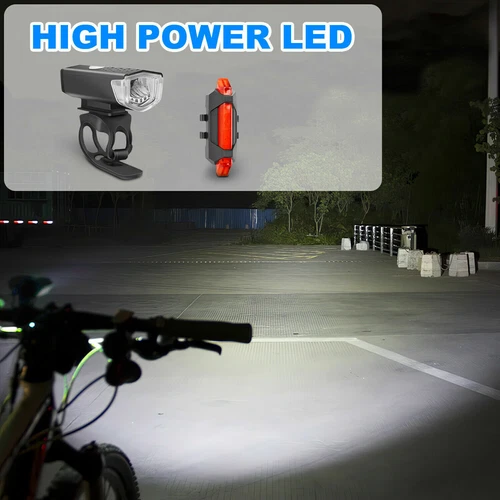 2Set USB Wiederaufladbare LED Fahrrad Scheinwerfer Fahrrad Front Rücklicht Fahrradlampe - Bild 19 von 23