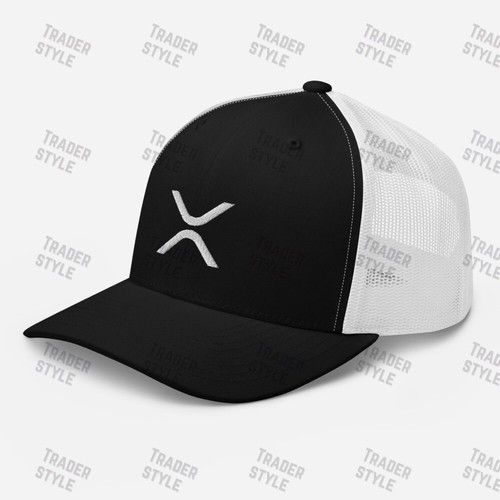 XRP Big Logo Trucker Cap a increspatura cripto trading commerciante cappello da ricamo regalo - Foto 6 di 13