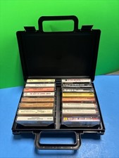 Vintage Cases 16 Cassette Tape Collection Lot, PLASTIC CASE /BLACK Country Lot2