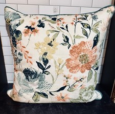 Beautiful Floral Decorative Accent Throw Pillow w/ Embroidery 20  x20  