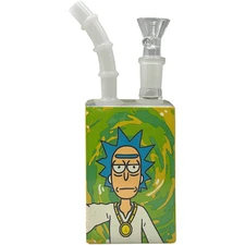 RBE Juice Box 8" Water Pipe – Yellow Locket – 1CT Box – Glass WP