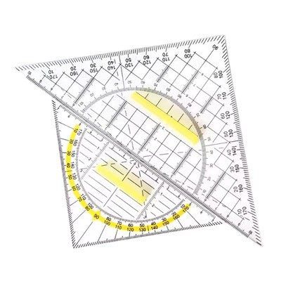 2-teiliges Set Quadrat Winkelmesser Dreieck Lineal für Universität Schule Büro