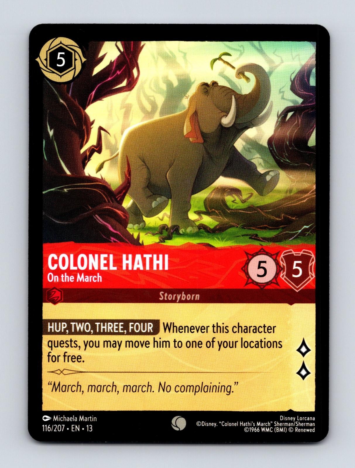 COLONEL HATHI - ON THE MARCH 116/204 COMMON ATTACK OF THE VINE! LORCANA NM