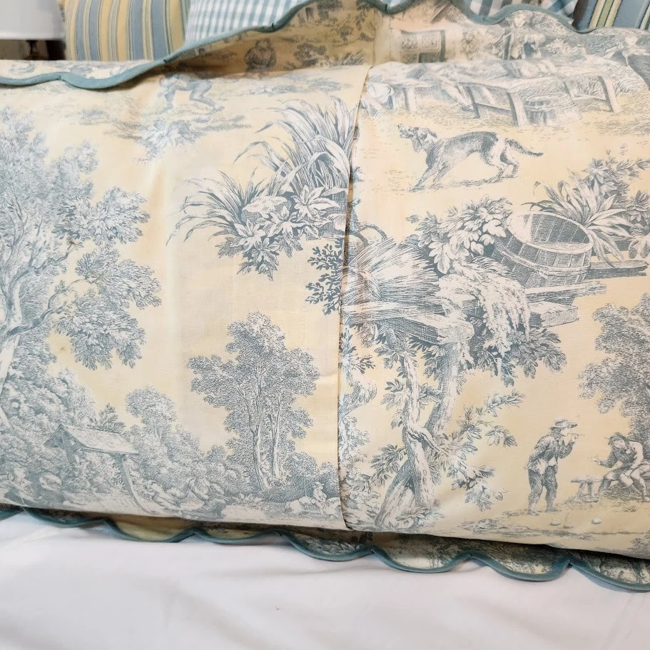 Juego de 2 fundas de almohada festoneadas tamaño king Legacy Home LUTECE CYPRESS Foto 4 de 4