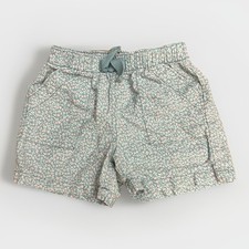 Tea Collection Size 6 Floral Print Drawstring Shorts Cotton Linen Pink Teal