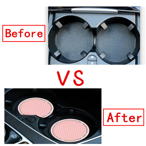 Cup Holder Mat Pink Rhinestones 2pcs Set 7cm Dia Accessories High Quality - Bild 5 von 12