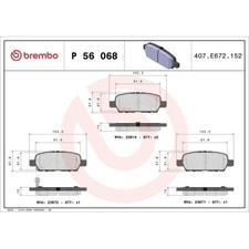 Bremsbelagsatz Scheibenbremse Brembo P56068 Prime Line für Nissan Suzuki