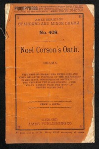 1899 Verna M. Raynor Amateur Theater Acting Edition "Noel Corson's Oath" 28pp