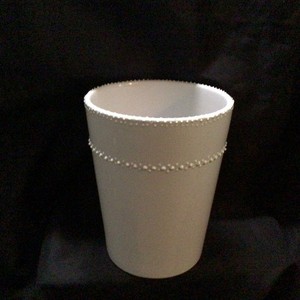 White ceramic pot for planting or kitchen use for utensils