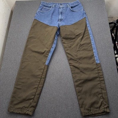 Wrangler Brush Guard Jeans Men 33x34 Blue Denim Y2K 100% Cotton Cowboy Western