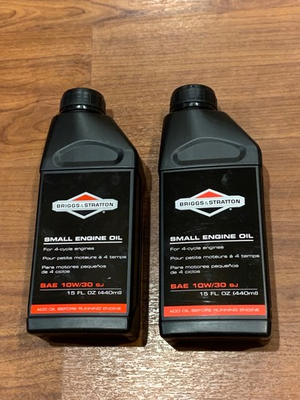 #ad #ad Lot of 2 Briggs Stratton Small 4 Cycle Engine Oil SAE 10W 30 SJ 15 oz 440 ml $24.43