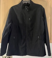 Swiss+Tech Mens 2XL Black Full Zip Pocket Zip Bungee Cold Weather Jacket Coat