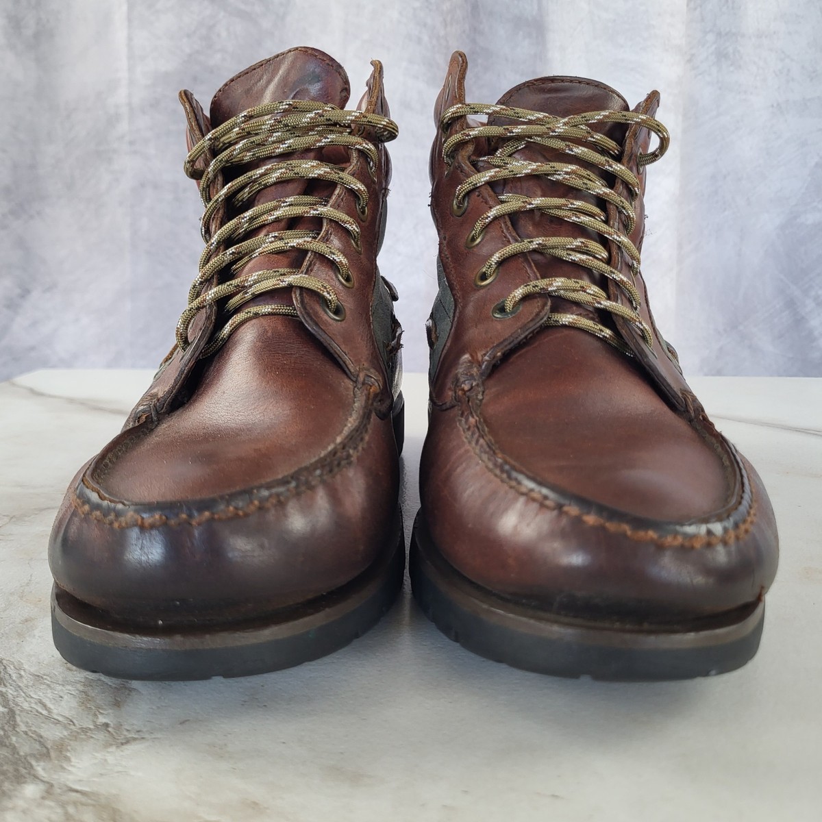 Vintage Timberland Brown Leather GORE-TEX CHUKKA Moc Toe Boots - Men\'s 8.5 Vintage TIMBERLANDS Heritage Lace-up Boot With Goretex  main image 4