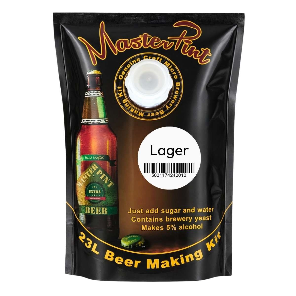 MasterPint Lager Beer Kit 1.6kg Home Brew 40 Pints Brewing Ingredients