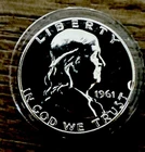 1961 Franklin half dollar Gem 90% Silver Proof