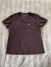 FIGS Women  s Medium CATERINA Scrub Top single Pocket FW1000 brown Espresso
