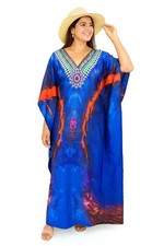 Plus size Kaftan Tunic Dress Beach cover up fits up to size 16,18,20,22,24,26