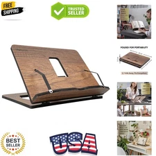Walnut Book Holder: Compact & Adjustable Reading Stand for Comfort
