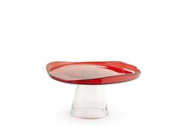 H&H Alzata Aus Transparentem Glas Mush Rot, 21Cm