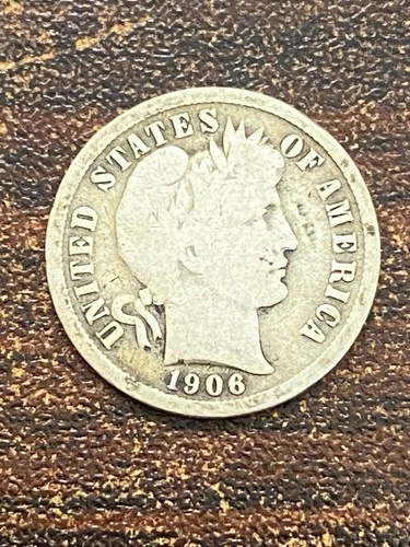 1906 P BARBER SILVER DIME A VERY FINE COIN. PLUS A SURPRISE