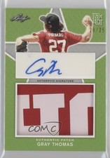 2020 Leaf Perfect Game National Showcase Green 20/25 Gray Thomas Patch Auto nd3