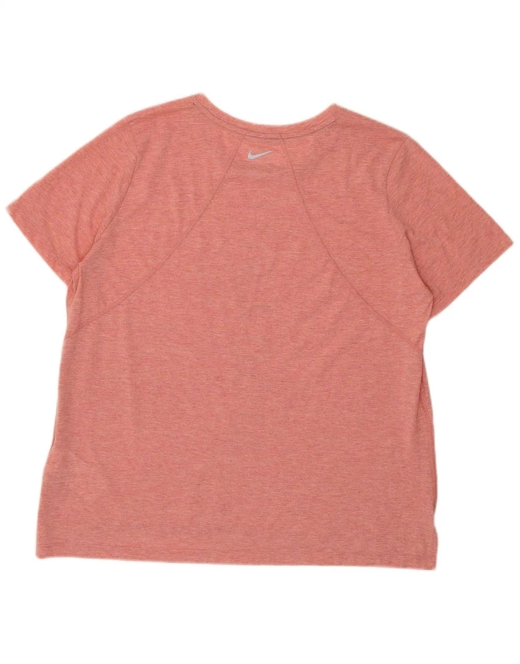 NIKE Womens Dri Fit Graphic T-Shirt Top UK 18 XL Pink Polyester AH04 - Image 2 of 3